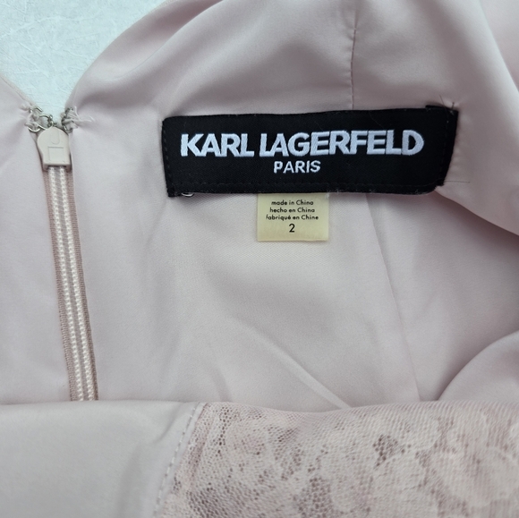 Karl Lagerfeld Lace Plunge Dress - Picture 15 of 15